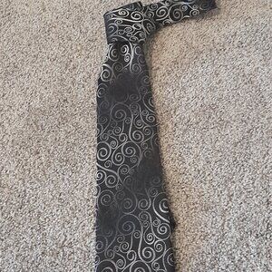 Men's Black and Gray Alfani Tie